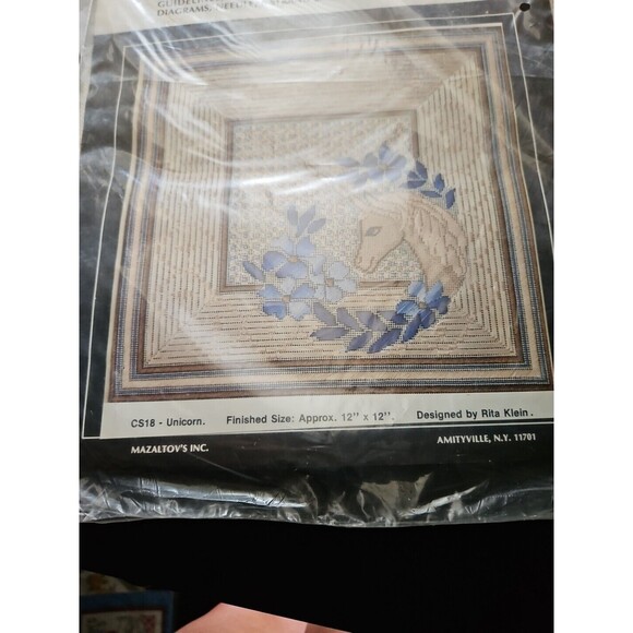 Mazaltov's Open Canvas Needlework Kit CS18 Unicorn Design By Rita Klein NIP - Picture 3 of 3